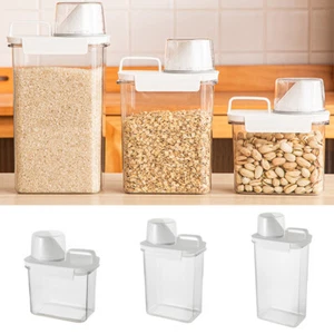 Pet Food Container Dog Cat Bird Animal Dry Feed Seed Storage Box w/Measuring Cup - Picture 1 of 22
