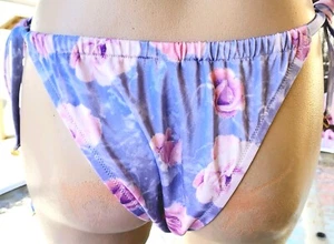 victorias secret L Lilac Bikini Floral 🍒 Bottom Cheeky String Thong Pink Roses - Picture 1 of 3