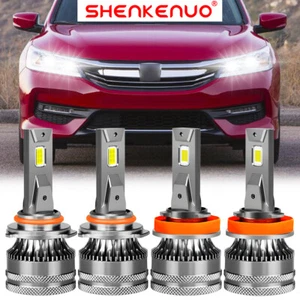 For 2008-2018 Honda Accord Sedan 4-Door LED Headlight Bulb High/Low Combo 4x V15 - Picture 1 of 12