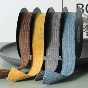 Japanese Stripe Velvet Ribbon Trim Sew Velour Webbing Floral Craft DIY 1.5"X10Yd - Picture 1 of 21