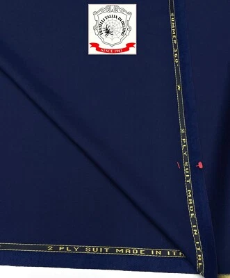 Navy Blue Suiting Fabric 2-Ply Merino Wool by Tallia Di Delfino Italy 2.35m - Image 1 of 4