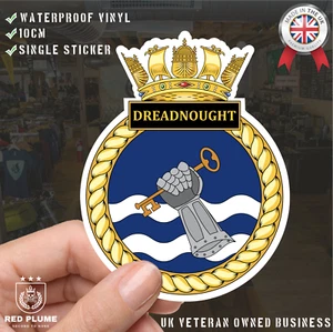 Royal Navy HMS Dreadnought Waterproof Vinyl Sticker - Multiple Sizes - Picture 1 of 9