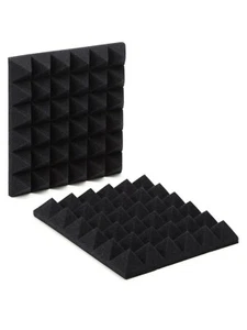 Paquete de 4 paneles piramidales acústicos Gator de carbón de 12 pulgadas x 12 pulgadas - Imagen 1 de 3