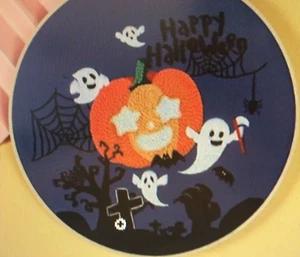 Halloween Embroidery Kit For Beginners Pumpkin, Ghosts, Tombstone, Spider Web - Picture 1 of 1