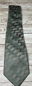 Men's Vintage Van Heusen Handmade Neck Tie 100% Silk / Gray Retro Geometric - Picture 1 of 11