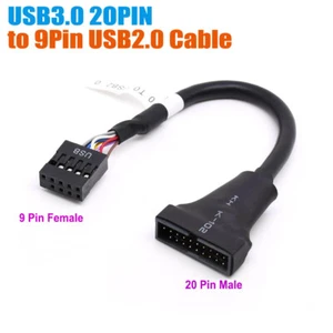 USB 3.0 20-Pin Male Header to USB 2.0 9-pin female Adapter for motherboard - Picture 1 of 7