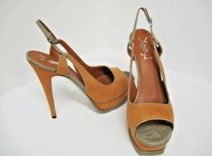 NIB YSL Yves Saint Laurent COSMO 105 Slingback Platform Sandals Shoes Size 39 - Picture 1 of 4