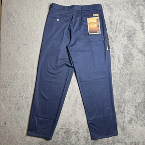 Vintage 90er Haggar Chino Hose Twill Neu mit Etikett 34x30 Blau High Rise Relaxed Fit Baumwolle - Bild 1 von 10