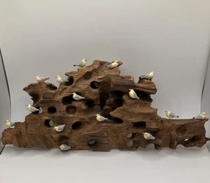 Gaviota hecha a mano miniatura hecha a mano madera a la deriva arte costero playa casa decoración - Imagen 1 de 4