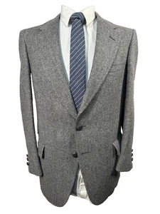 HART SCHAFFNER MARX Herren Grau HERRINGBONE TWEED Sport Mantel Blazer Jacke 40 S - Bild 1 von 10