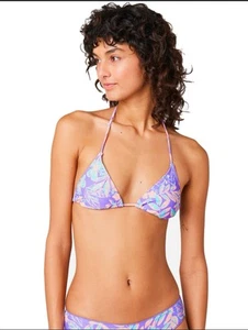 NWT Rip Curl Palm Party Slide Triangle Tie Halter Bikini Top Purple $49.95 XL D - Picture 1 of 13