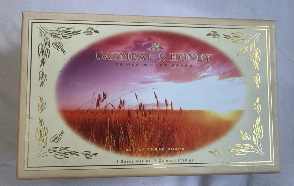 The Scottish Fine Soaps Co. Sabonete em Barra OATMEAL, Caixa de 4 Contagem, 3,5 oz/100 g, NOVO x 4 - Imagem 1 de 4