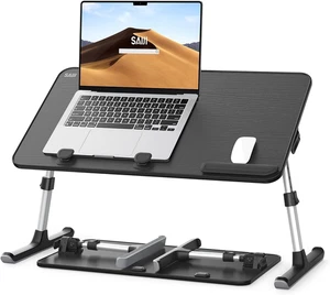 SAIJI Regulowana wysokość i kąt Stojak na laptopa do łóżka, Stolik na łóżko z klapką na biurko, L - Zdjęcie 1 z 12
