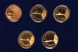 Israel "Barcos de la Armada de Israel" Juego Completo de 5 Medallas de Bronce Colección - Imagen 1 de 9