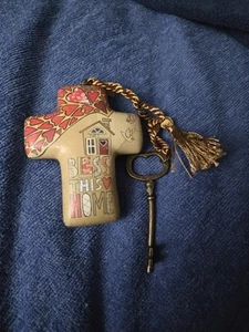 Susan Black Artful Cross Ornament With Key FREE SHIPPING - Picture 1 of 3