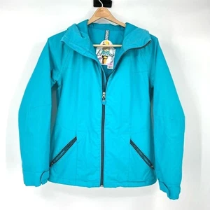 Burton Snow Rain Jacket Hooded Full Zip Dry Ride Insulated Aqua Womens Medium - Picture 1 of 14