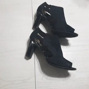 LIFE STRIDE soft system taglia 8,5 M tomaia in camoscio nero con vestibilità elastica e tacchi 3" - Foto 1 di 7