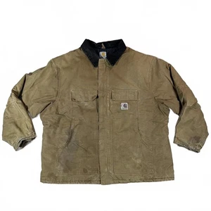 Carhartt Mens Detroit Jacket Brown Canvas Workwear Vintage  - Picture 1 of 9