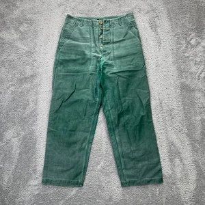 Caron Callahan Hose Damen Small grün Howell Baumwolle hoher Bund gerades Bein - Bild 1 von 8