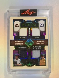 25 Leaf Season In The Sun Quad Relic Bonds Maddux Karros La Russa 8/15 AS-3 - Picture 1 of 4