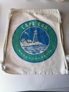 Baumwolle Kordelzug Tasche String Rucksack Cape Cod Massachusetts Tasche - Bild 1 von 3