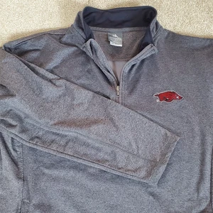Arkansas Razorbacks 1/4 Zip Pullover Langarm Gr. L 42/44 Seitentaschen - Bild 1 von 13