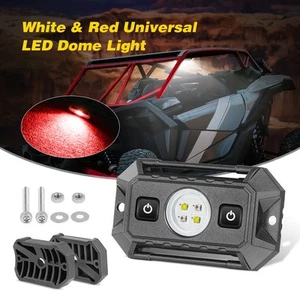 Roll Bar Mount LED Dome Light Rock Light w/Switch Red&White Polaris RZR UTV 12V - Picture 1 of 8