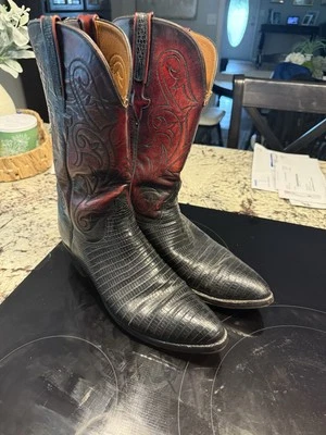 Botas de Vaquero Lucchese Lizard De Colección - Negro Cereza, Para Hombre Talla 11.5 Foto 1 de 4