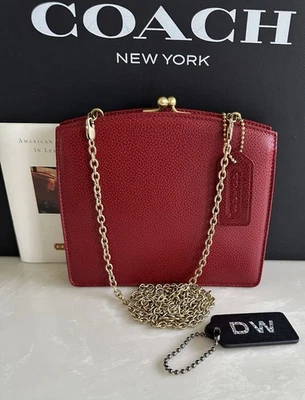 COACH MADISON VINTAGE RED TUXEDO FRAME KISSLOCK BAG 4415 ITALY EUC - Image 1 of 4