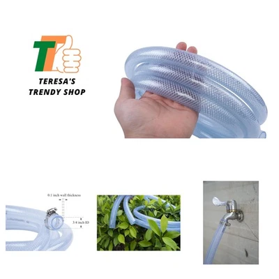 High Pressure Braided Clear Flexible PVC Tubing 3/4" ID, 50ft - Image 1 of 4