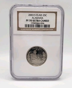 2003-S Clad 25C Alabama State Quarter NGC PF 70 Ultra Cameo - FREE SHIPPING - Picture 1 of 6