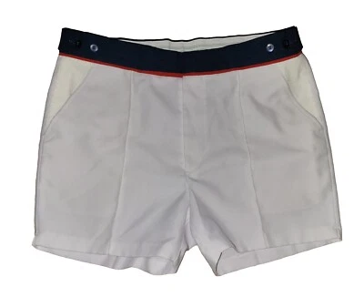 De colección. Pantalones cortos de tenis Hyannisport años 60 70 para hombre talla 38T 38 Poliéster Rojo Blanco Azul Foto 1 de 4