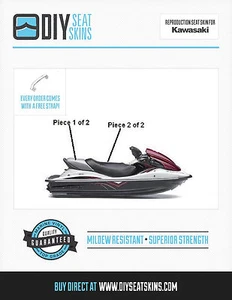 KAWASAKI STX DI 900 1100 12F 15F BLACK & GRAY Seat Cover Skin 00 01 02 06 07 08+ - Bild 1 von 2