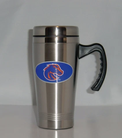 Boise State Broncos 14 oz Stainless Steel Travel Mug with Handle NCAA Licensed Cover