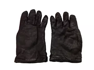 Leather Black Gloves Size 7 C Sheepskin Knitted Lining US Military Dress Uniform - Picture 1 of 5