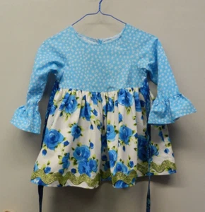 Matilda Jane Platinum Raglan Top size 6 Blue Roses - Picture 1 of 8