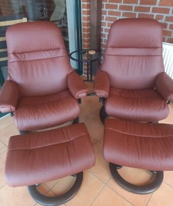 2 Stressless Sessel mit Hockern, Model Sunrise Größe M - Bild 1 von 1