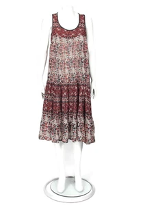 Vintage Caftan 70s Indian Style Cotton Floral Print Sleeveless Midi Kaiser /113 - Picture 1 of 6