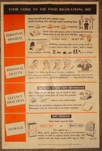 Sanitätsplakat 1955 - Zentralrat für Gesundheitserziehung - Lebensmittelordnung - Bild 1 von 3