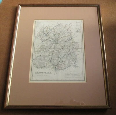 Joshua Archer: Shropshire Original Hand Coloured Map Dugdale Delineated 1845 F&G - Image 1 of 4