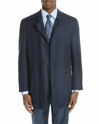 CANALI NAVY WOOL CAR COAT US SIZE 42R 40R 44R - Image 1 of 3