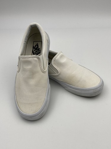Vans Bianco Slip Ons Autentico Uomo 5.5 Donna 7 Scarpe Sneakers Basse Skater