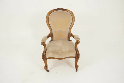 Antique Victorian Chair, Walnut, Gentlemen's Parlour Chair, Scotland 1870, H282 Cover