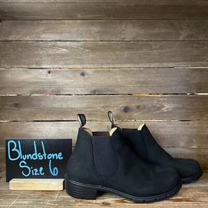 New Womens Blundstone 1977 Black Nubuck Leather Ankle Chelsea Boots Size 6 M - Picture 1 of 6