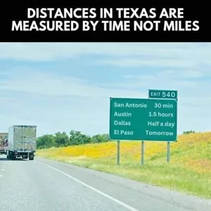 TEXAS (Distance Measured by Time) 24 X 24 Inches POSTER Texas Map SWEET!!! - Picture 1 of 2