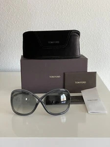 Tom Ford WHITNEY ÜBERGROSSE WEICHE RUNDE SONNENBRILLE dunkelgrau kommt mit Xtra Etuis - Bild 1 von 10