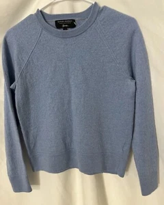 Banana Republic Blue Marino Wool Lightweight Sweater Sz S Crop Long Sleeve - Picture 1 of 8