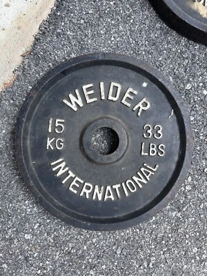 "1 Weider International de 15 kg 33 lb placas olímpicas peso 2"" agujero" Foto 1 de 4