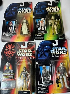 4x Star Wars Figuren C-3PO Han Solo Sandtrooper Obi Wan Sealed - Bild 1 von 10