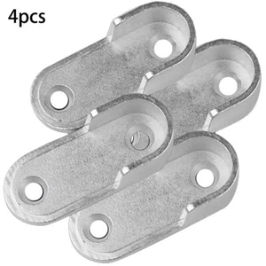 Round Bracket Rail Hanger Tube Support for Wardrobe Rod Socket Fitting Set of 4 - Picture 1 of 7